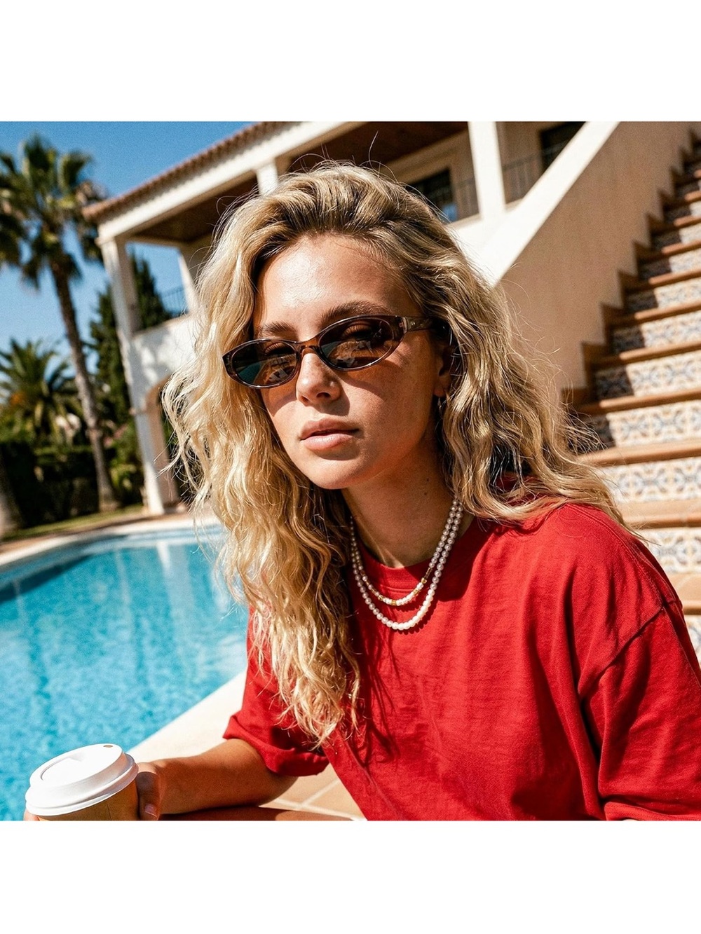 Slim Cat-Eye Brown Sunglasses for Women